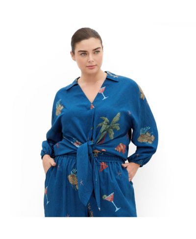 Женская рубашка Plus Size Tia Sea Print CITY CHIC