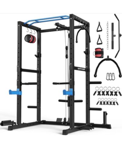 FED FITNESS силовая рама Power Rack на 1200LBS с системой блоков и тягой верхнего блока, многофункциональная клетка для дома