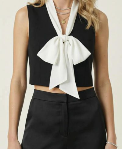 Modenaire Женский укороченный топ с бантом на шее