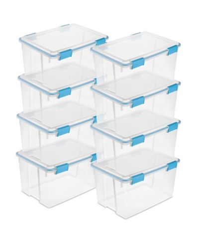 Sterilite прозрачный пластиковый контейнер для хранения, 8 шт, 54-Qt