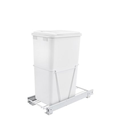 Выдвижной мусорный контейнер Rev-A-Shelf Pullout 50 qt. Sliding Trash Can, White, RV-12PB-50 S