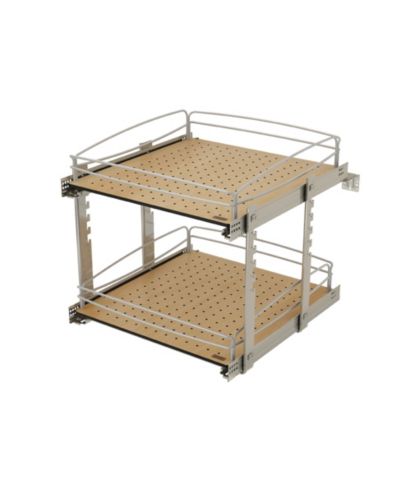 Rev-A-Shelf Two-Tier Solid Bottom Pullout Base Cabinet Organizer, 54BK-21SC-2-1
