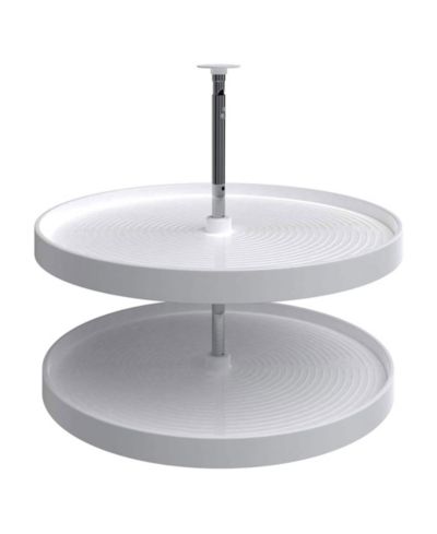 Rev-A-Shelf 28'' Lazy Susan Full-Circle Polymer Two-Shelf, White, 2062-28-11-1