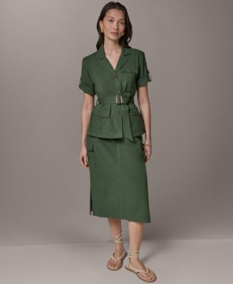 Donna Karan Weekend Women's Short-Sleeve Belted Safari Jacket