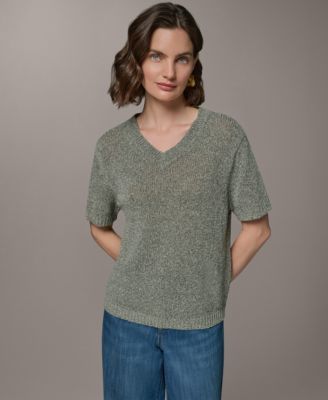 Donna Karan Weekend Women's Short-Sleeve V-Neck Sweater