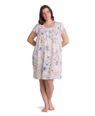 Женская короткая ночная рубашка Miss Elaine Plus Size Printed