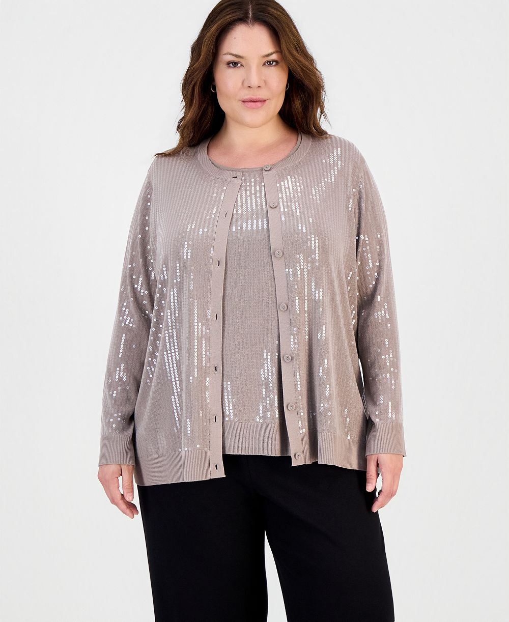 Кардиган Anne Klein Plus Size с пайетками