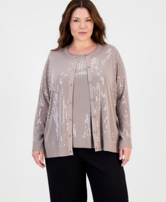 Кардиган Anne Klein Plus Size с пайетками
