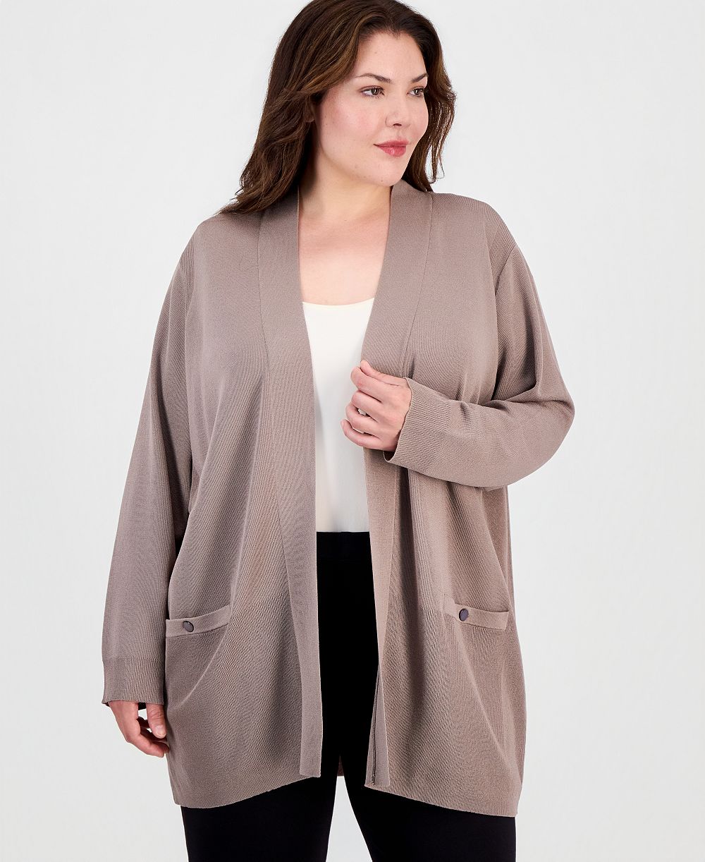 Anne Klein Plus Size кардиган без воротника с открытым передом
