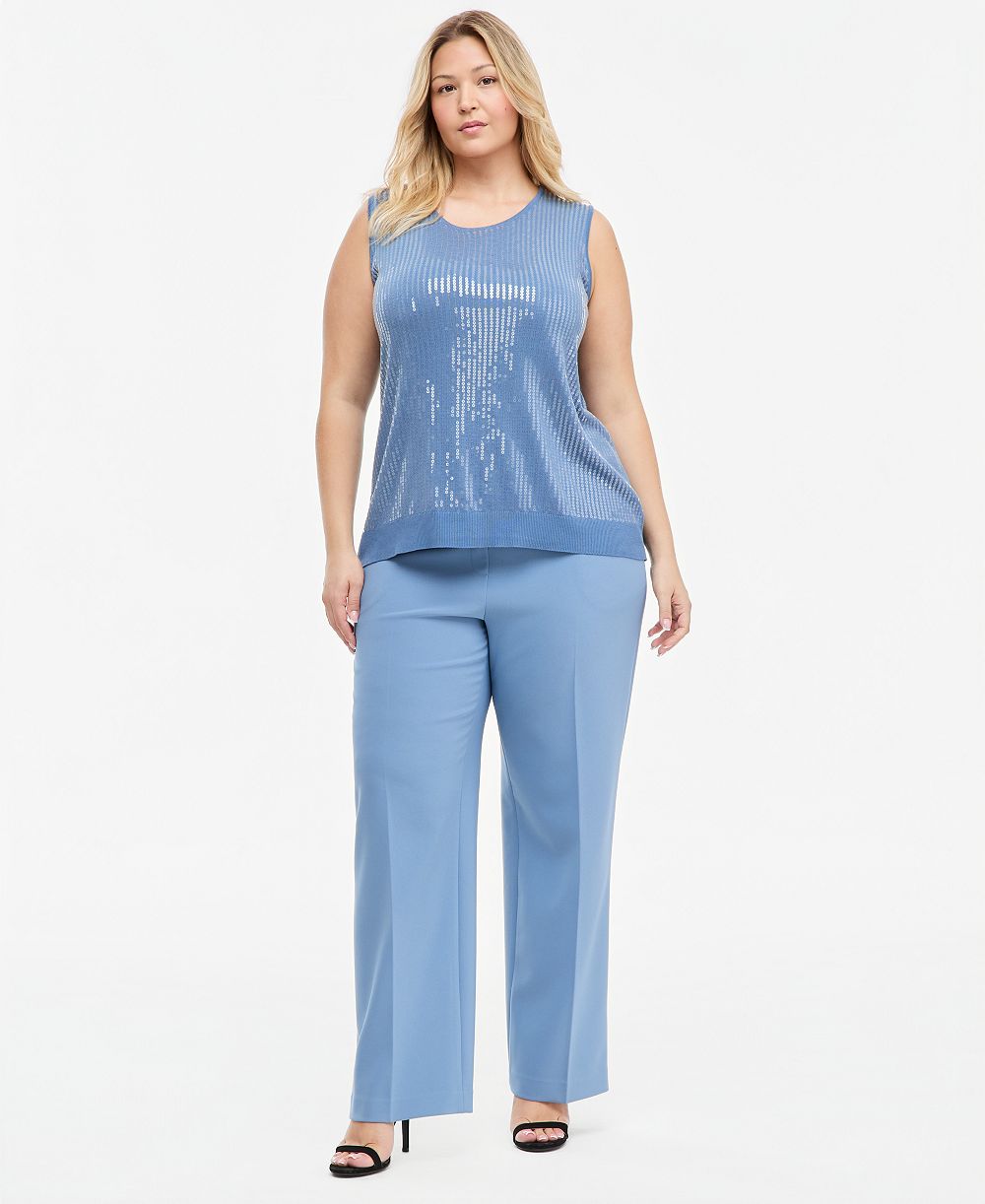 Anne Klein Plus Size Wide-Leg Pull-On Pants