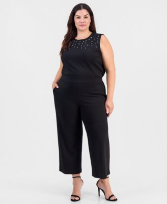 Брюки Anne Klein Plus Size Pull-On Wide-Leg Cropped