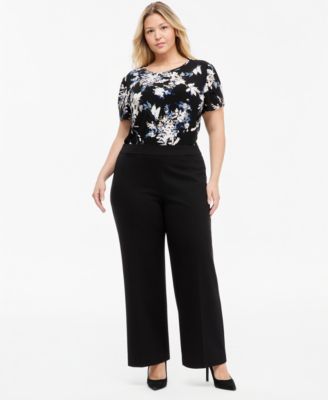 Anne Klein Essentials Plus Size Pull-On Wide-Leg Pants