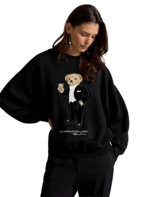 Женская толстовка Polo Ralph Lauren из флиса с круглым вырезом, свободного кроя, с медведем Polo Martini