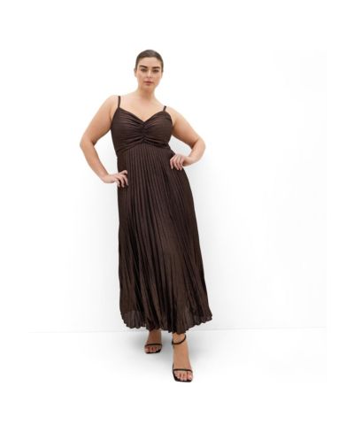 CITY CHIC Women's Ariana Sparkle Pleat Maxi Dress