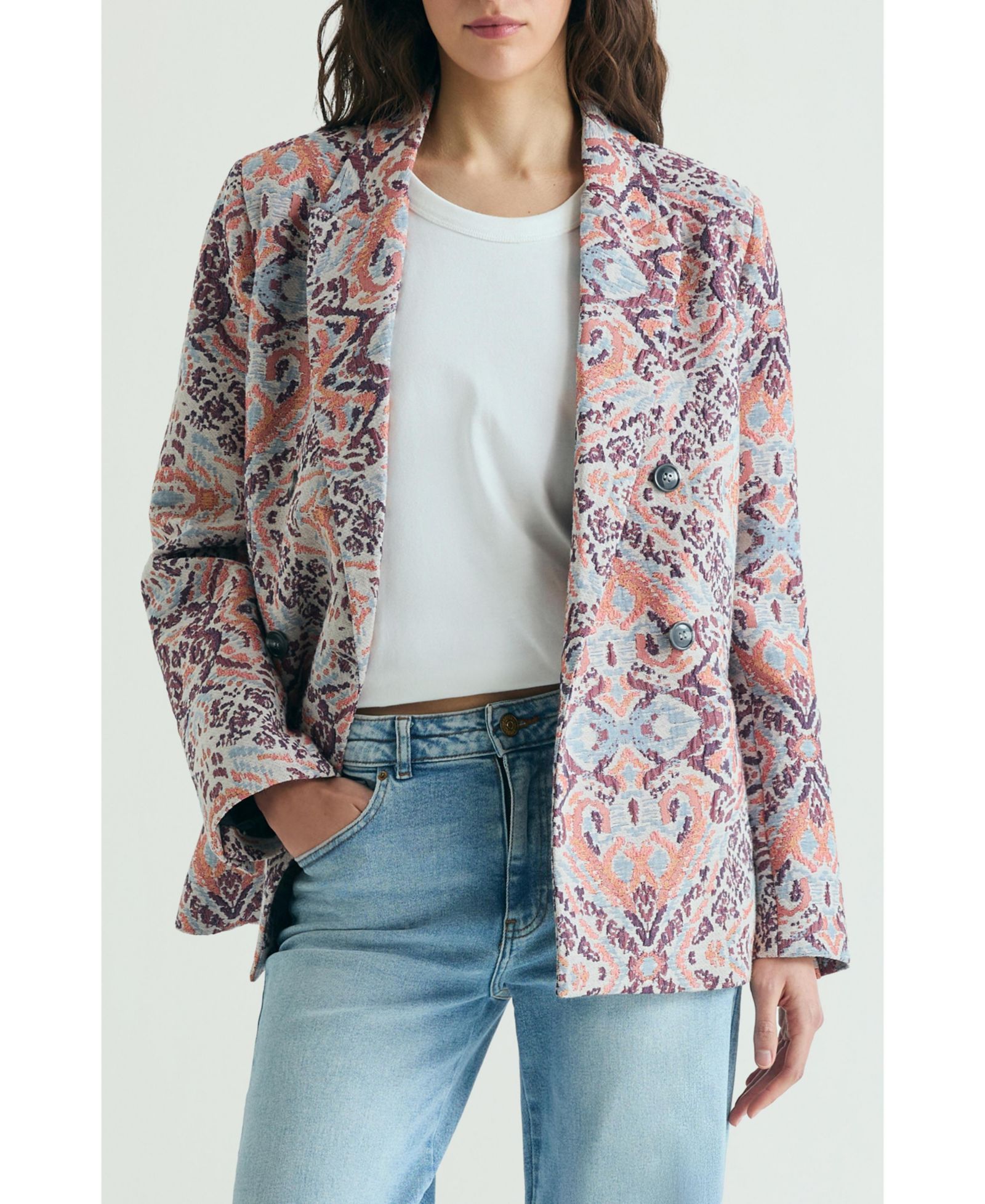 Scalpers Women's Jacquard Print Blazer