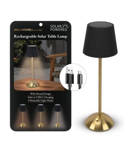 Портативная настольная LED лампа Bell + Howell Rechargeable Solar Tight Pleated Design с диммером