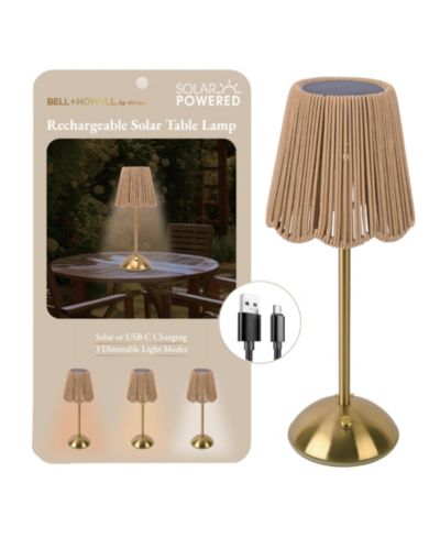 Настольная LED лампа Bell + Howell аккумуляторная солнечная с диммером для дома и улицы