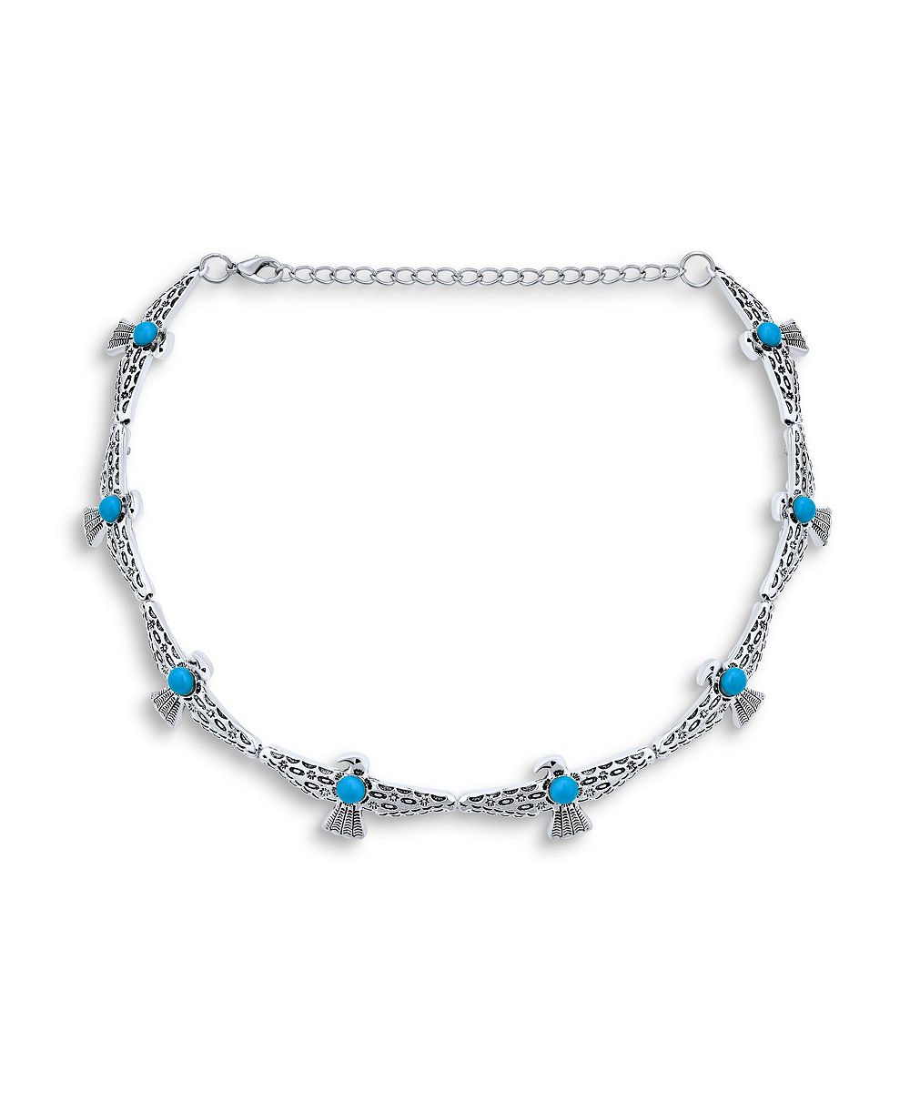 Ожерелье-чокер Bling Jewelry Southwestern Eagle Bird с бирюзой, регулируемое