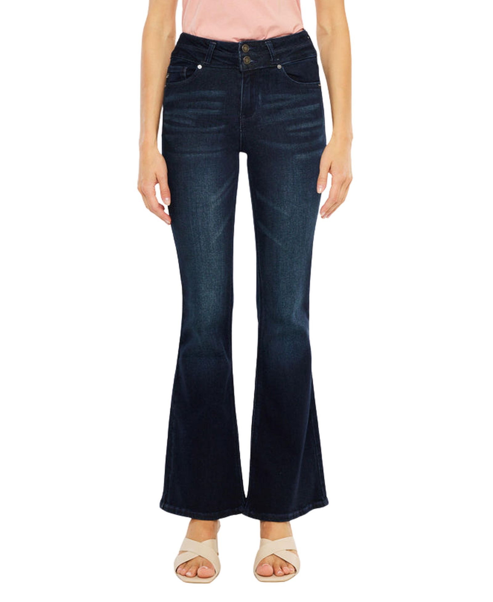 KanCan Women's Vida High Rise Flare Jeans