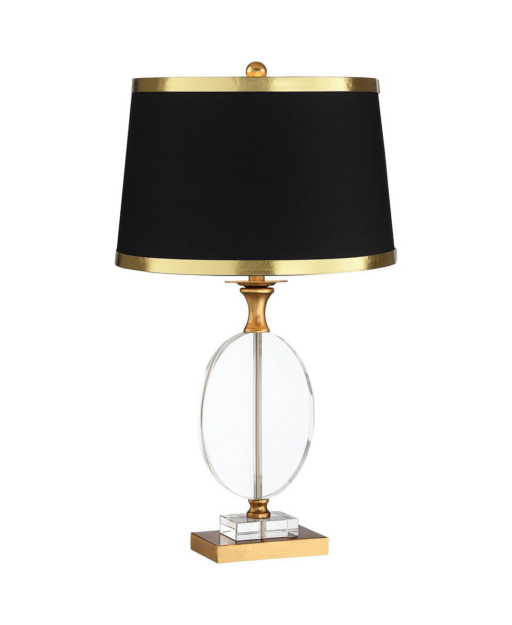 Vienna Full Spectrum Modern Table Lamp 28" Tall Clear Crystal Glass Metal Drum Shade for Bedroom Living Room Bedside House
