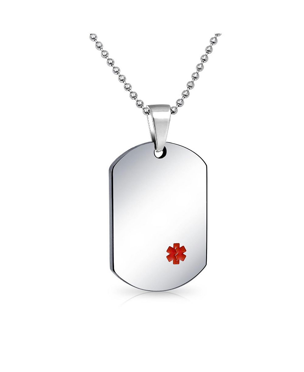 Кулон-жетон Bling Jewelry Medical Alert ID для медицинских оповещений