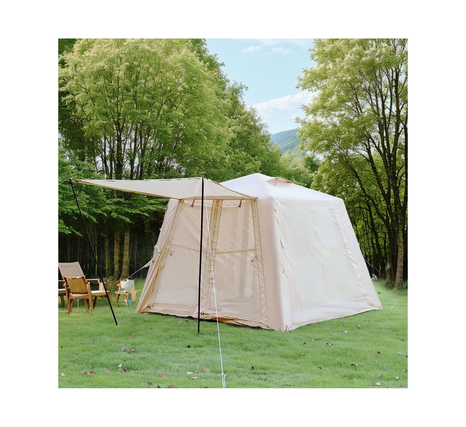 Streamdale Furniture 5.76m Inflatable Camping Tent with Canopy, Pump and Waterproof Oxford Fabric