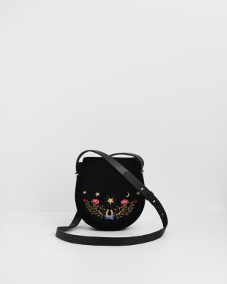 Fable England Женская сумка Saddle Bag Kate Celestial Velvet Embroidered