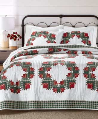 Charter Club Wreath Artisan Quilted 3-Piece Quilt Set, King, Macy's Exclusive