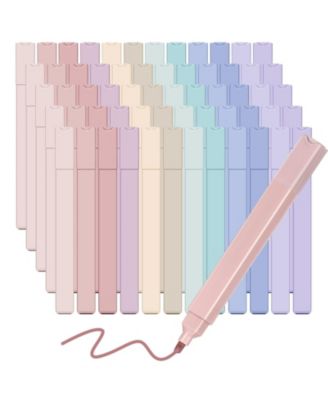 GNUADZ Pastel Highlighters No Bleed Chisel Tip Marker Set Pack of 60