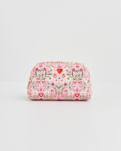 Fable England Women's Floral Heart Cosmetic Pouch