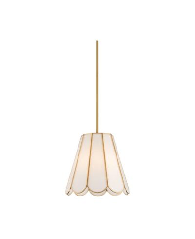 Possini Euro Design Eldridge 12 1/4 Inch Wide Brass and Seashell Mini Pendant Light