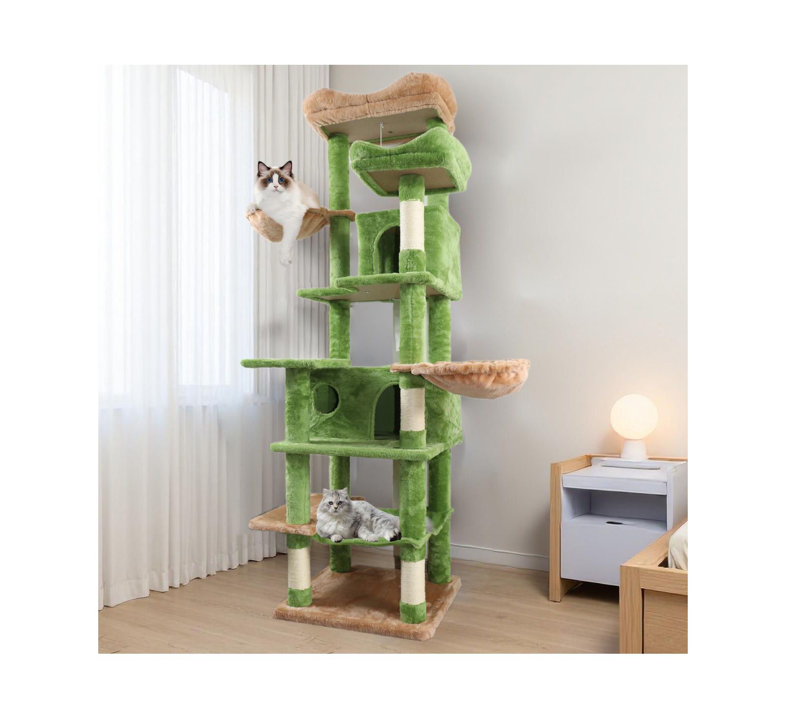 Streamdale Furniture 68 inches Cat Tree with Hammocks, Cat Cave, and Scratching Posts