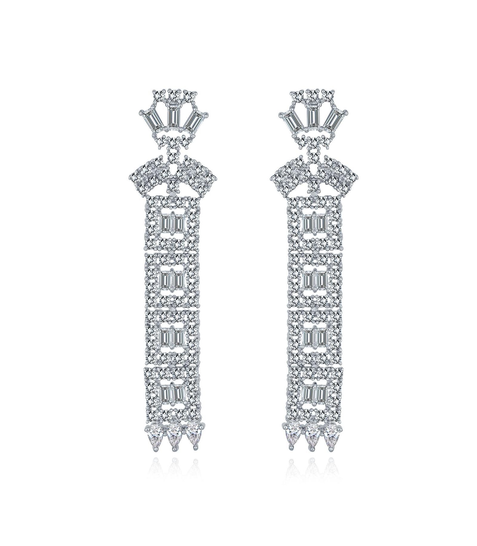 Bling Jewelry Серьги-люстры с цирконием