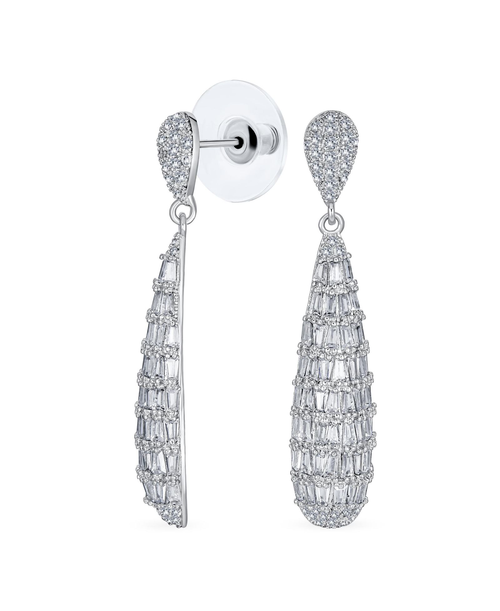 Bling Jewelry серьги-люстры с кубическим цирконием и серебряным напылением