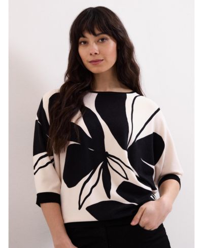 Phase Eight Women's Printed Round Neck Knit Faith Jumper