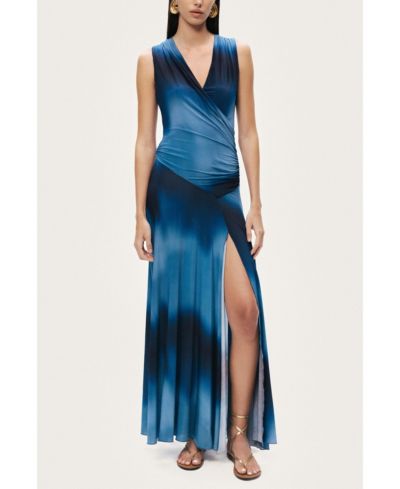 NOCTURNE Women's Draped Asymmetric Maxi Dress