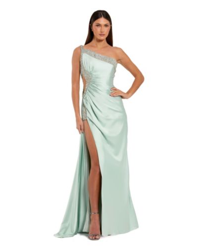 Mac Duggal Женское вечернее платье из атласа с вырезами