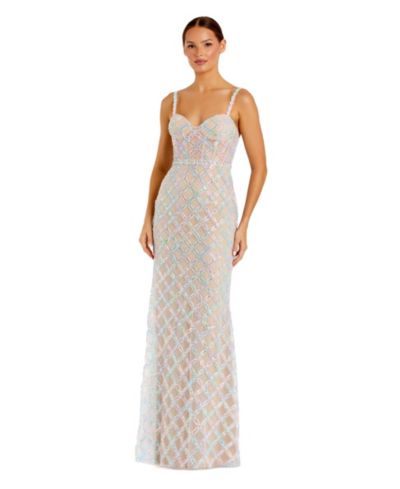 Женское вечернее платье Mac Duggal Pearl Embellished Sleeveless Bustier Gown