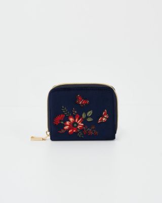 Fable England Women's Floral Velvet Purse