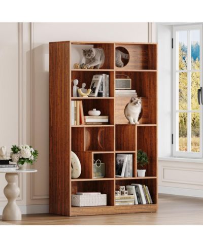 Streamdale Furniture 2-in-1 Wood Cat House and Bookshelf