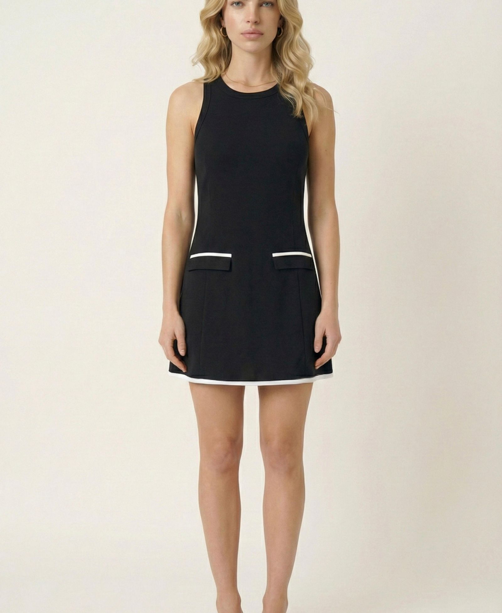 Modenaire Women's Sleeveless Contrast-Trim Tailored Dress