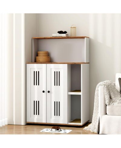 Streamdale Furniture Double Litter Box Enclosure Cabinet for 2 Cats