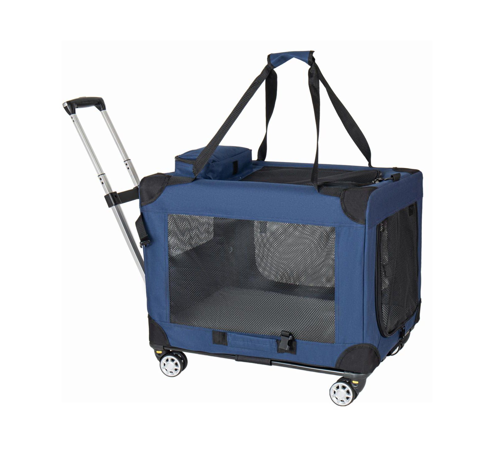 Streamdale Furniture 2-in-1 Collapsible Rolling Dog Crate for Medium-Large Dogs, 28