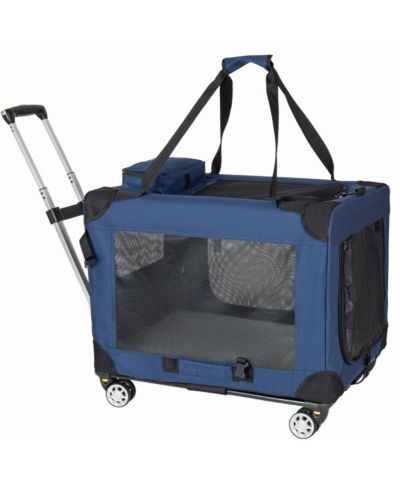 Streamdale Furniture 2-in-1 Collapsible Rolling Dog Crate for Medium-Large Dogs, 28