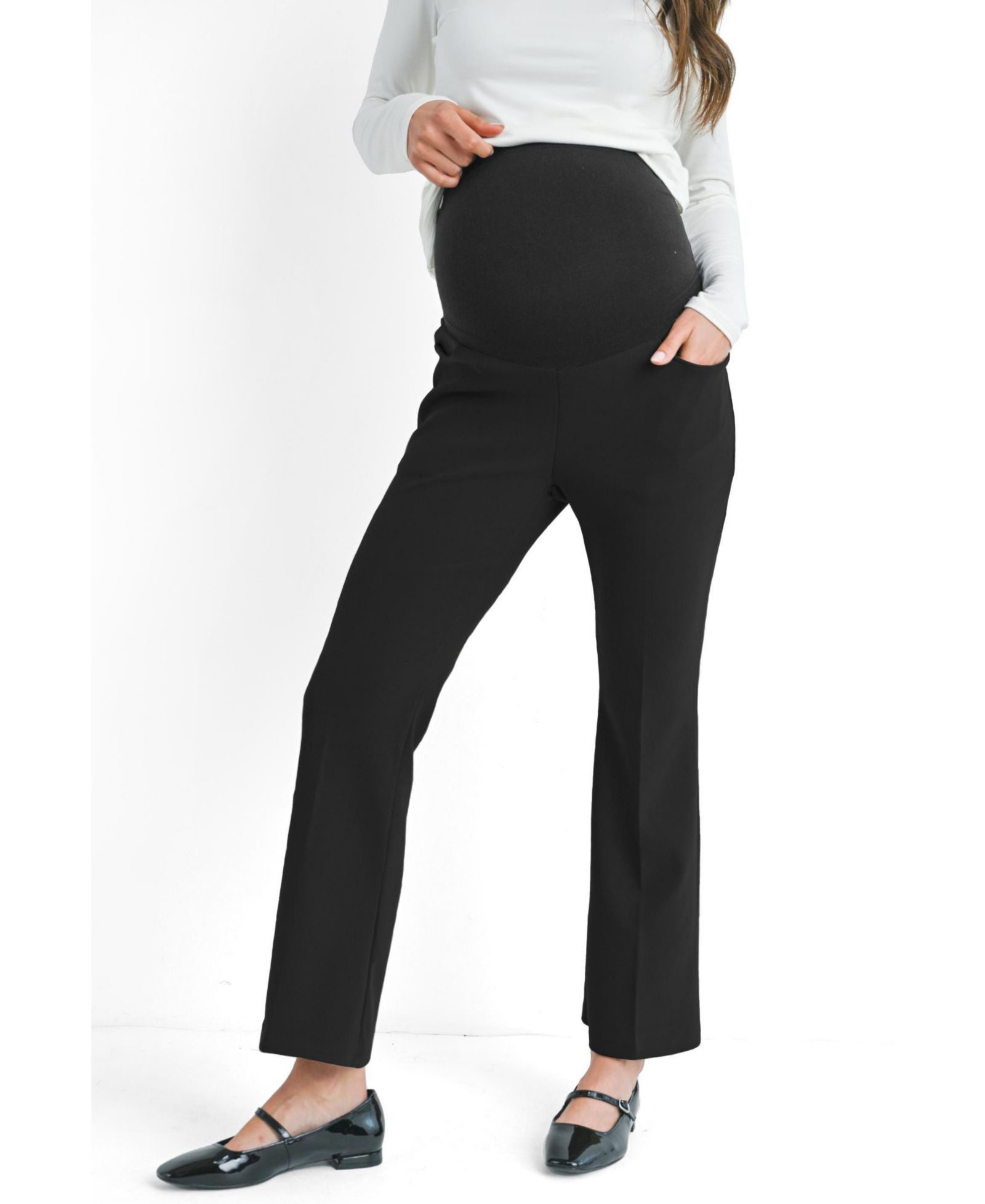 Hello Miz Maternity Over the Belly Pull On Flare Leg Pants
