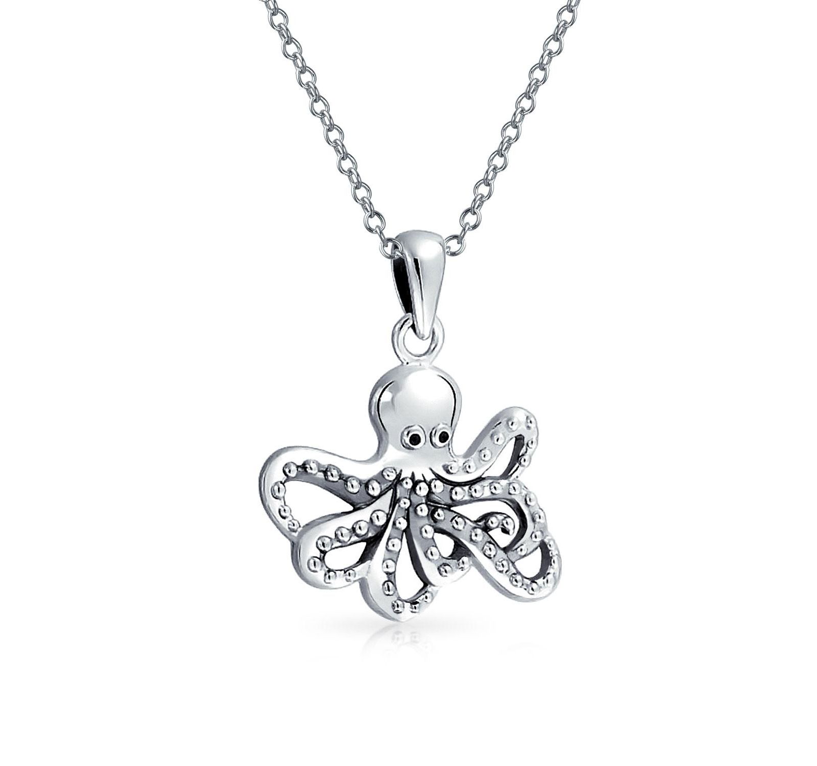 Подвеска Bling Jewelry Octopus Nautical Sea Creature Squid Oxidized.925 Sterling Silver
