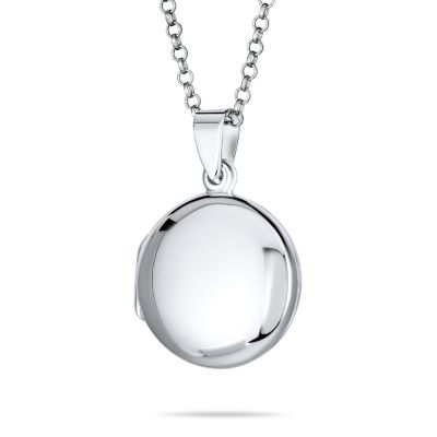 Bling Jewelry кулон-медальон Simple Round Photo, серебро 925 Sterling Silver