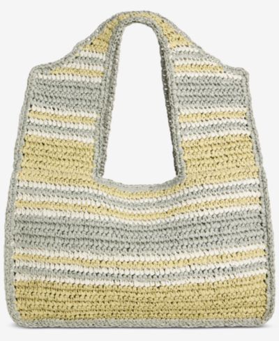 Style & Co Marled Cut Out Straw Tote, Macy's Exclusive