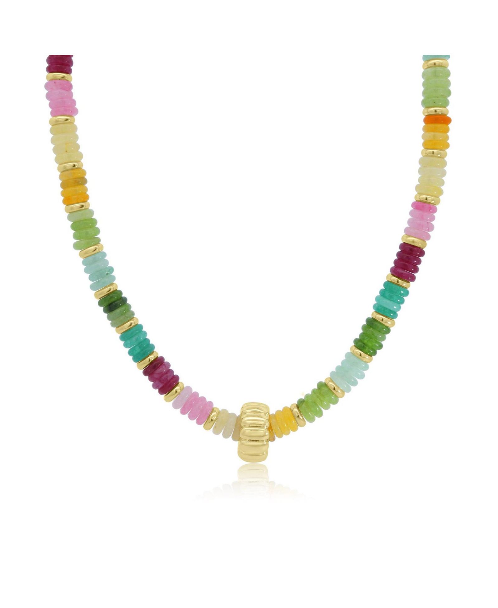 Ожерелье The Lovery Rainbow Bead Rondel с напылением 18K Gold Plated на латуни