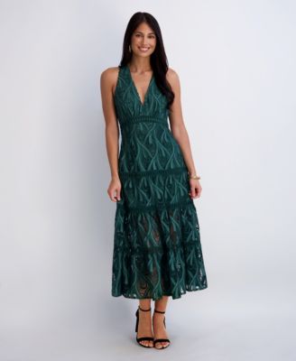 Siena Women’s Heavy Lace Halter Tiered Dress